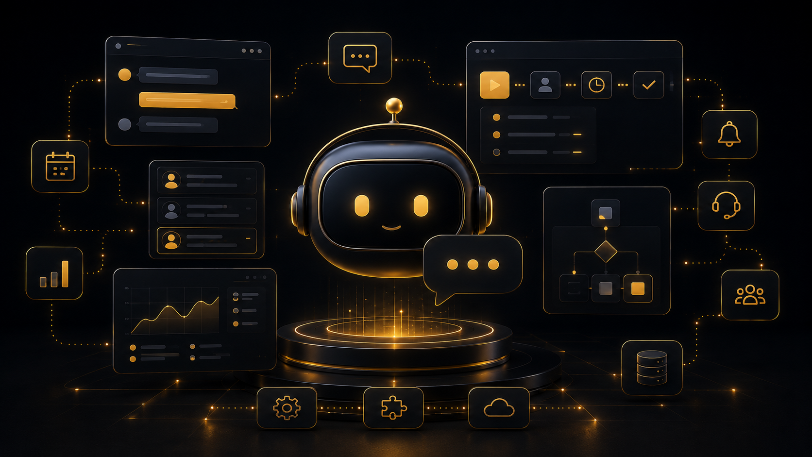 AI automation and chatbot service graphic
