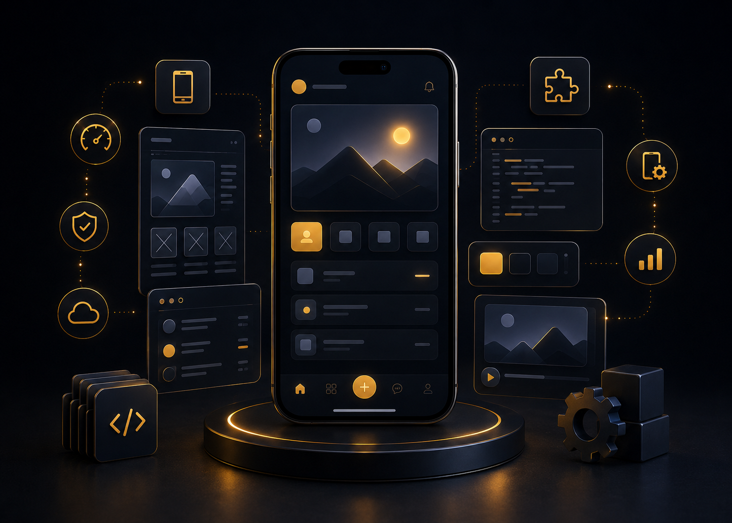 Mobile app development service graphic