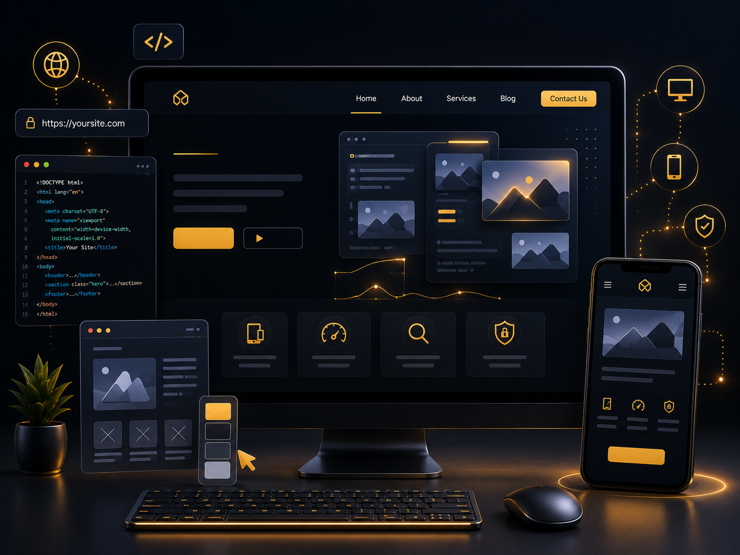 Website development service graphic
